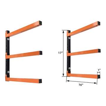 Homydom Garage Shelving Wood Rack,Lumber Storage Rack Wood Organizer Wall Mount Rack Heavy Duty Meta...