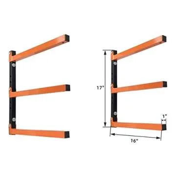 Homydom Garage Shelving Wood Rack,Lumber Storage Rack Wood Organizer Wall Mount Rack Heavy Duty Meta...