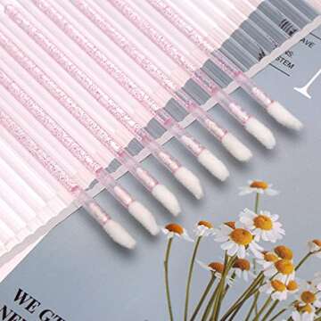 Elisel 100 Pcs Disposable Crystal Lip Brushes Make Up Lip Brushes Lipstick Lip Gloss Wands Eyeshadow...