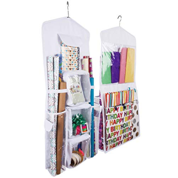 Dual-Sided Gift Wrap Organizer for Home Organization