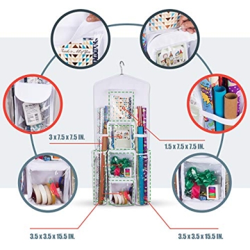 Dual-Sided Gift Wrap Organizer for Home Organization