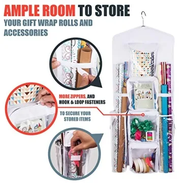 Dual-Sided Gift Wrap Organizer for Home Organization