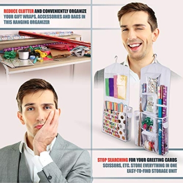 Dual-Sided Gift Wrap Organizer for Home Organization