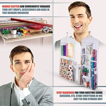 Dual-Sided Gift Wrap Organizer for Home Organization