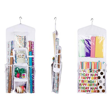 Dual-Sided Gift Wrap Organizer for Home Organization