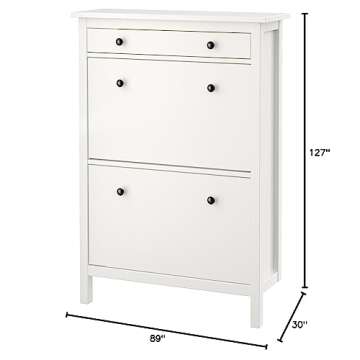 IKEA Hemnes Shoe Cabinet With 2 Compartments, White