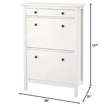 IKEA Hemnes Shoe Cabinet With 2 Compartments, White