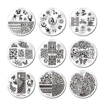 Biutee Nail Stamping Plates Set 30pcs Nail Plates 2stamper 2scraper 1storage bag 1Plate Holder Flower Animal Pattern Nail plate Template Image Plate Stencil Nails Tool