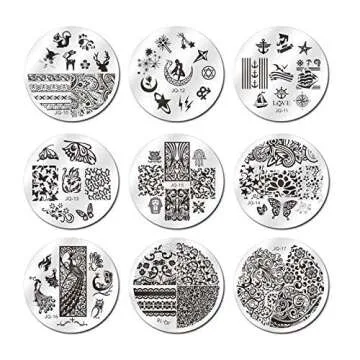 Biutee Nail Stamping Plates Set 30pcs Nail Plates 2stamper 2scraper 1storage bag 1Plate Holder Flower Animal Pattern Nail plate Template Image Plate Stencil Nails Tool