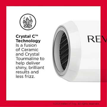 REVLON Crystal C + Ceramic Compact Hair Dryer | 1875W Blow Dryer with Crystal C Technology for Shiny...