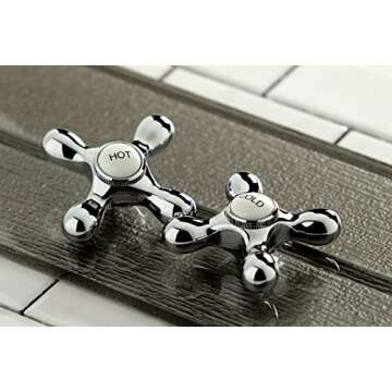 Kingston Brass KB1971AX Heritage Widespread Lavatory Faucet, Polished Chrome,8-Inch Adjustable Center