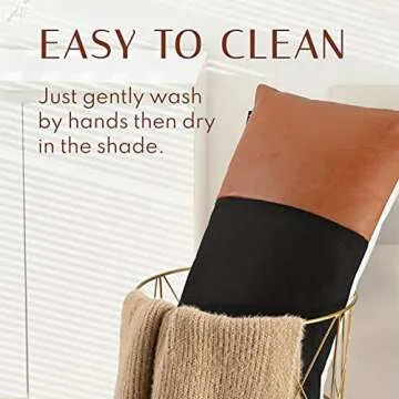 VUDECO Faux Leather Pillow Cover - Stylish Home Decor