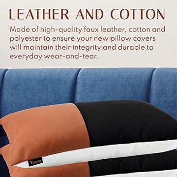 VUDECO Faux Leather Pillow Cover - Stylish Home Decor