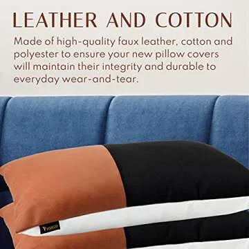 VUDECO Faux Leather Pillow Cover - Stylish Home Decor