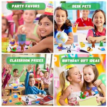 Megoog 30 Pcs Animal Erasers Desk Pets Bulk for Prizes Mini Erasers Cute Small Rewards Puzzle Erasers for Back-to-School Supplies