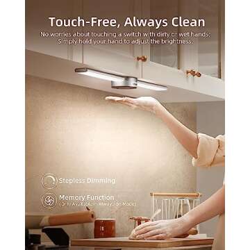 EZVALO Under Cabinet Lighting, Motion Sensor Light Indoor, 5000mAh Rechargeable Battery, Hand Sweep Hover Dimming, 3 Modes Night Light, Stick on LED Closet Light for Kitchen Wardrobe Workbench