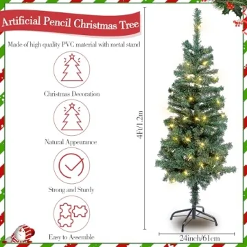 Liliful 4ft Pre Lit Artificial Christmas Tree with LED Light