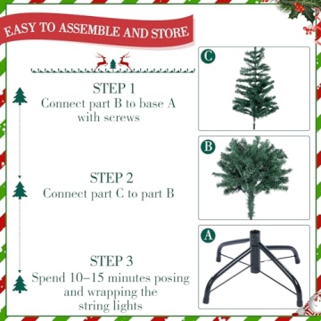 Liliful 4ft Pre Lit Artificial Christmas Tree with LED Light