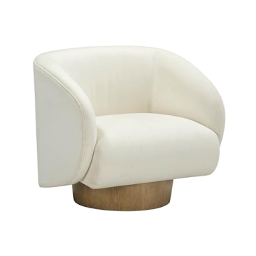 Tov Furniture Presley Cream Velvet Swivel Accent Chair