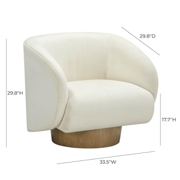 Presley Cream Velvet Swivel Accent Chair by Tov Furniture