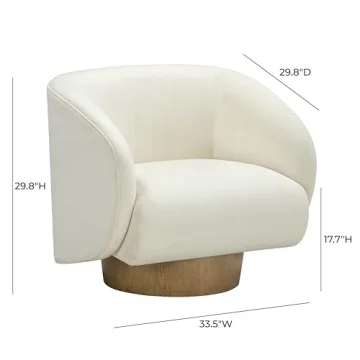 Presley Cream Velvet Swivel Accent Chair by Tov Furniture
