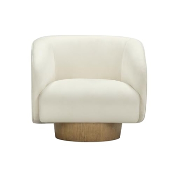 Presley Cream Velvet Swivel Accent Chair by Tov Furniture
