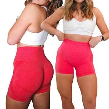 Aoxjox Contour Seamless Workout Biker Shorts for Women Tummy Control High Waisted Athletic Booty Run...