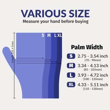 Klex Nitrile Exam Gloves - Medical Grade, Powder Free, Rubber Latex Free, Disposable Examination Grade Glove, Strong 3.5mil, Food Safe, Lavender L Large, Box of 100