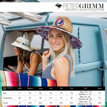 Peter Grimm Grateful Dead Teddy Bucket Hat - Unisex Sun Hat for Men Women - Perfect for Hiking, Beach, Fishing, Summer - 100% Cotton (Teddy Bucket) Yellow