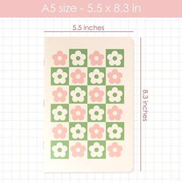 THiNKABLE Cute Journal Set, 4 Pack Pastel Notebooks, A5 60 Pages, Green Pink Aesthetic Notebook for ...