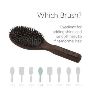 Ibiza Hair Oval Detangling Brush (CX4) | 100% Boar Bristles for Smoothing & Shine | Durable Carbonized Wood | Ideal for All Lengths | Use Before or After Blowouts | Heat Resistant