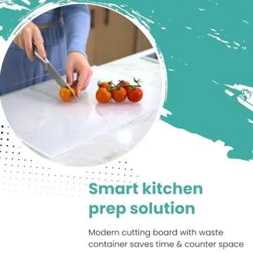 Durable Acrylic Cutting Board 18x13 with Waste Container