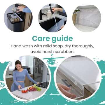 Acrylic Cutting Board with Counter Lip, Waste container, Clear Cutting Boards for Kitchen Counter Non Slip, 18 x13 Inch, Clear, Large Cutting Board for Countertop, Apartment Essentials Kitchen Gifts