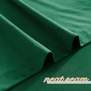 SOFJAGETQ Christmas Green Velvet Curtains 96 inch Long-Room Darkening Rod Pocket Super Soft Luvury Curtains for Living Room and Bedroom, Decoration Window Curtain Panels,Emerbard Green