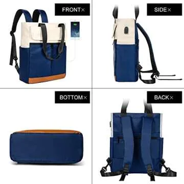 CYUREAY Convertible Tote Laptop Backpack with USB Port