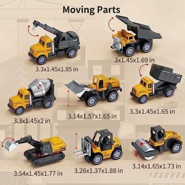 Play Construction Sand Kit,2.2lbs Magic Sand,8 Alloy Construction Vehicles,1 Inflatable Sandbox,8 Wo...