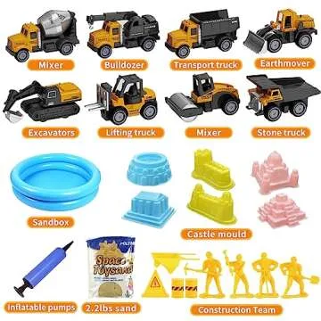 Creative Play Construction Sand Kit for Kids Ages 3+