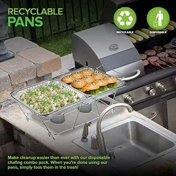 Chafing Dish Buffet Set - Disposable Aluminum Trays for Events