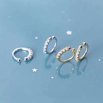 Stylish Clip On CZ Earrings - No Piercing Needed