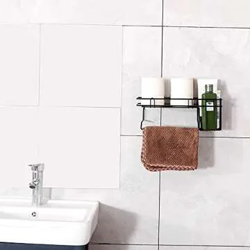 YCOCO Kitchen Sponge Holder,sink caddy with soap dispenser and Sink Brush Caddy Soap Dishwashing Liquid Drainer Rack, Kitchen Sink Sponge Basket with Adhesive,Pack of 1