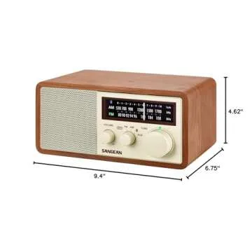 Sangean WR-16 AM/FM, Aux-in, Bluetooth, Wooden Cabinet Radio
