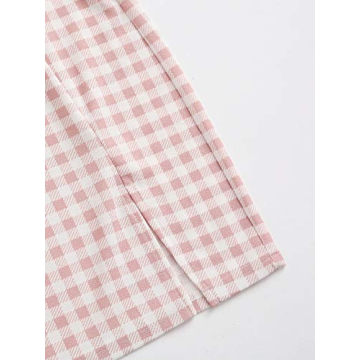 Floerns Women's Plaid Cami Crop Top and Skirt Set