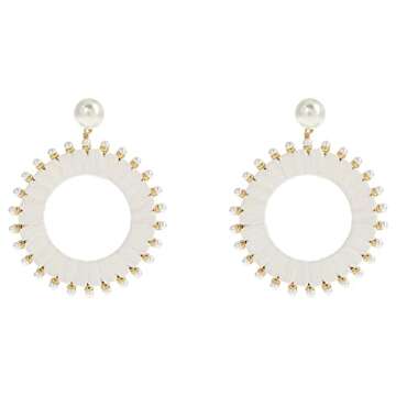 Kate Spade New York Francesca Drop Hoops Earrings White Multi One Size
