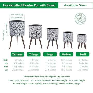 Stylish D'vine Dev 14 Inch Planter Pot with Stand for All