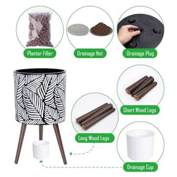 Stylish D'vine Dev 14 Inch Planter Pot with Stand for All