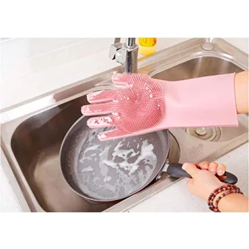 Durable Silicone Cleaning Gloves for Dishes and More