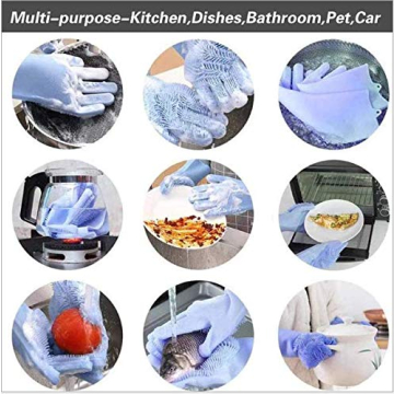 Durable Silicone Cleaning Gloves for Dishes and More
