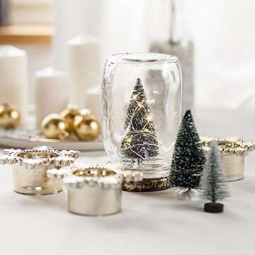 Hagao Mini Snow Frost Christmas Trees for Holiday Decor