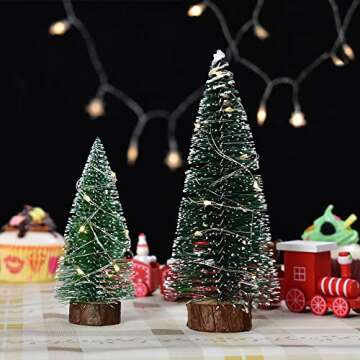 Hagao Mini Snow Frost Christmas Trees for Holiday Decor