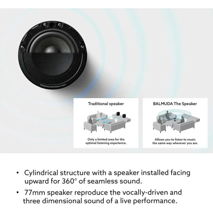 BALMUDA Portable Bluetooth Speaker with 3D Sound
